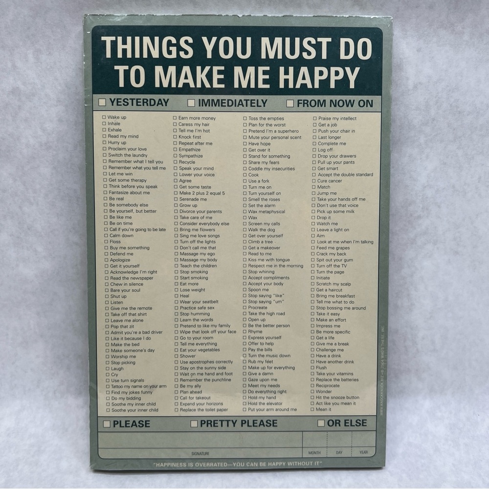 KNOCK KNOCK Pad - Things You Must Do To Make Me Happy